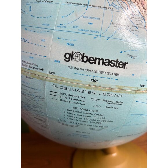 Globemaster 12” world globe vintage large earth desktop decor - Picture 2 of 6